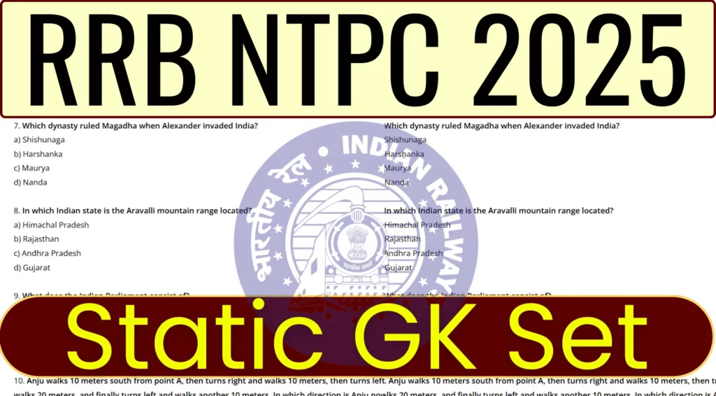Boost Your RRB NTPC 2025 Preparation with This Static GK Set