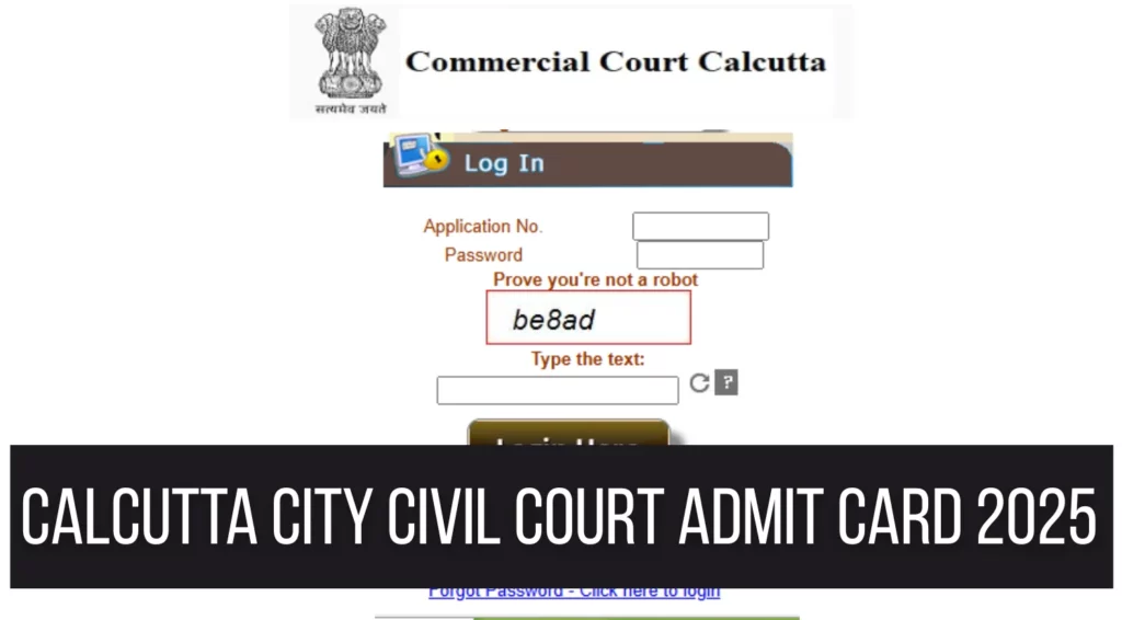 Calcutta City Civil Court Admit Card 2025 Released Download Hall Ticket for LDC Steno DEO Group D Po