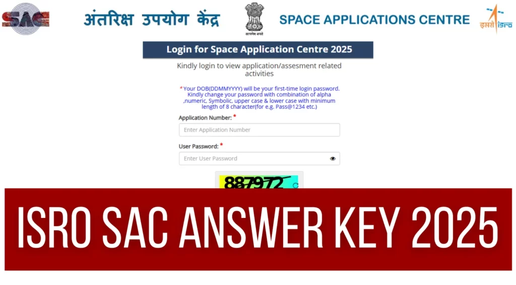 ISRO SAC Answer Key 2025