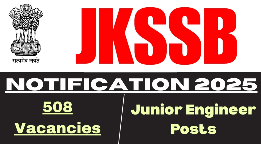 JKSSB Junior Engineer Recruitment 2025 Notification Out