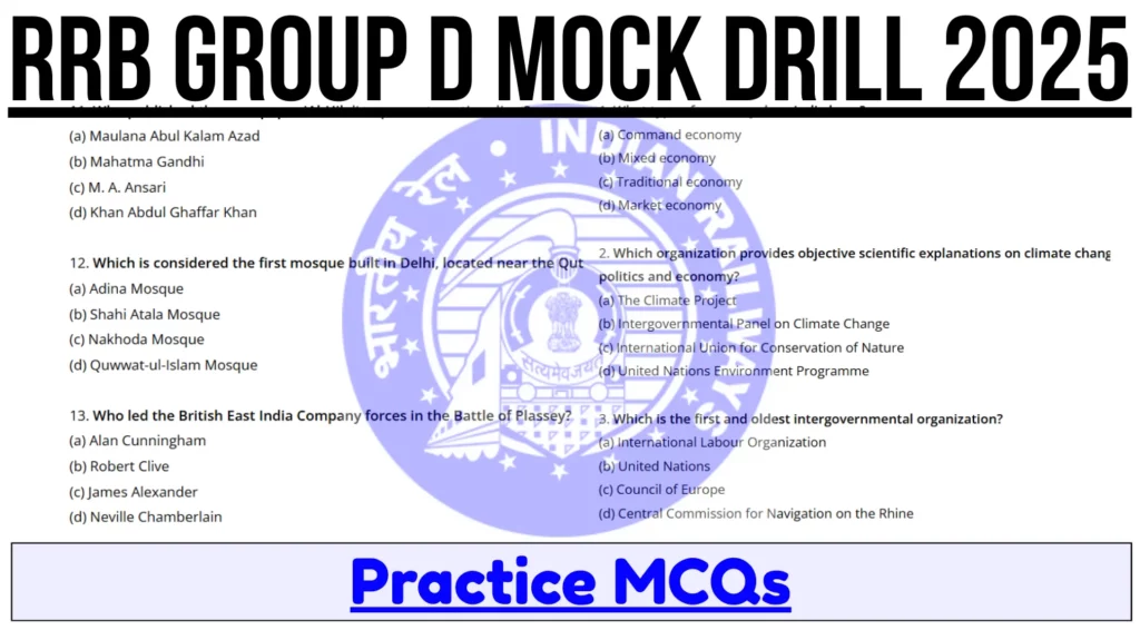 RRB Group D Mock Drill 2025 Boost Accuracy with These Practice MCQs