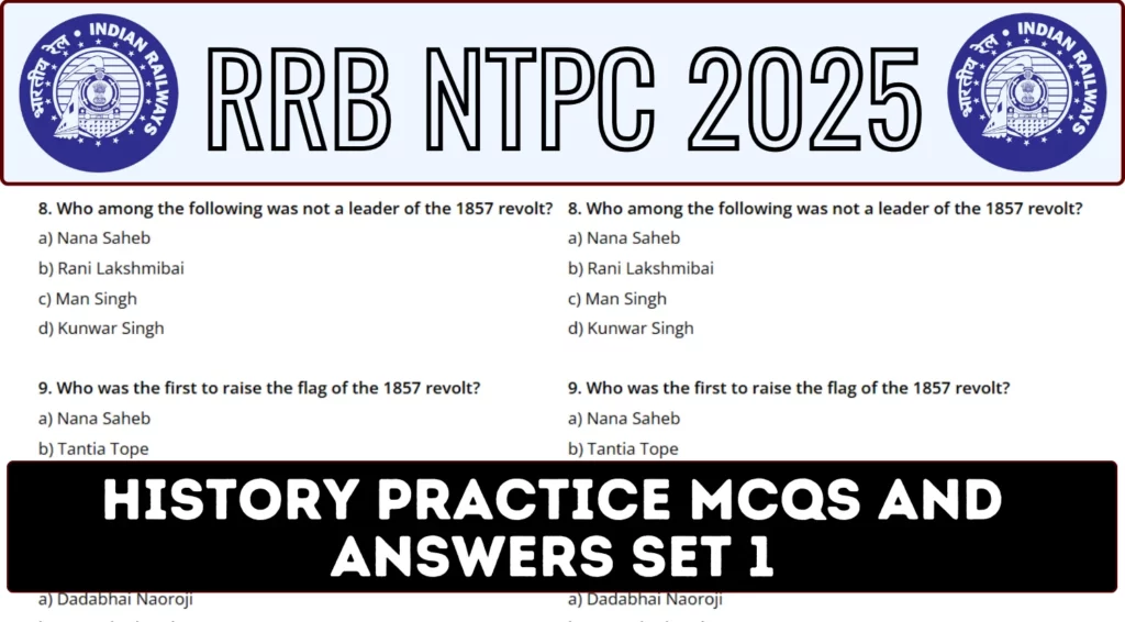 RRB NTPC History Practice MCQs and Answers Set 1