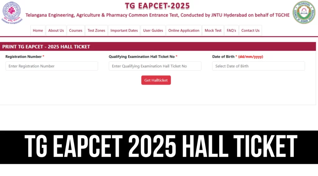 TG EAPCET 2025 Hall Ticket Released at eapcettgche ac in Download for Agriculture and Pharmacy Cour