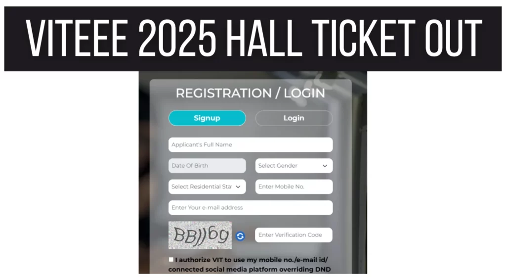 VITEEE 2025 Hall Ticket Released at viteeevit ac in Download Admit Card for April 20 and April 27
